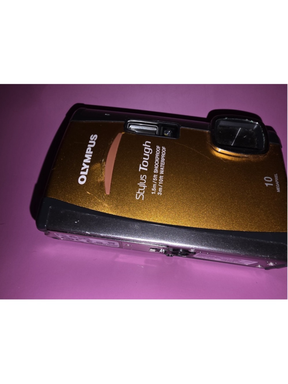 Olympus Stylus Tough 6000 10.0MP Digital Camera Orange Works No Card Or Charger